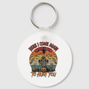 Here Come Again Grim Reaper Halloween Pumpkin_1 Key Ring