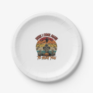 Here Come Again Grim Reaper Halloween Pumpkin_1 Paper Plate