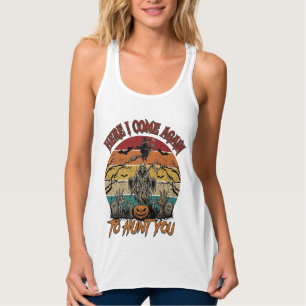 Here Come Again Grim Reaper Halloween Pumpkin_1 Singlet