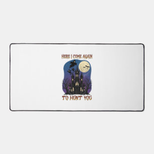 Here Come Again Haunted Castle Ghosts Moon Desk Mat