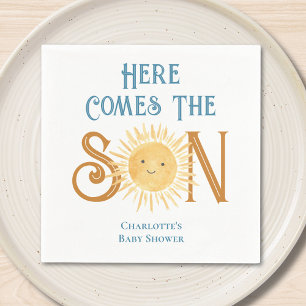 Here Come The Son Baby Shower Napkin