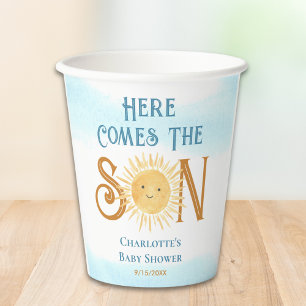 Here Come The Son Baby Shower  Paper Cups