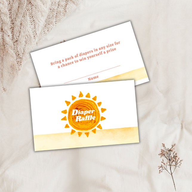 Here Come The Son Boho Diaper Raffle Baby Shower  Enclosure Card (Here Come The Son Boho Diaper Raffle Baby Shower Enclosure Card)