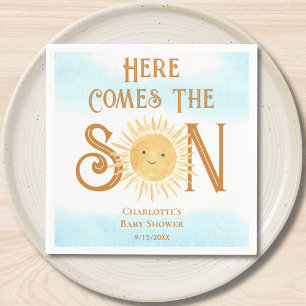 Here Come The Son Boy's Baby Shower  Napkin