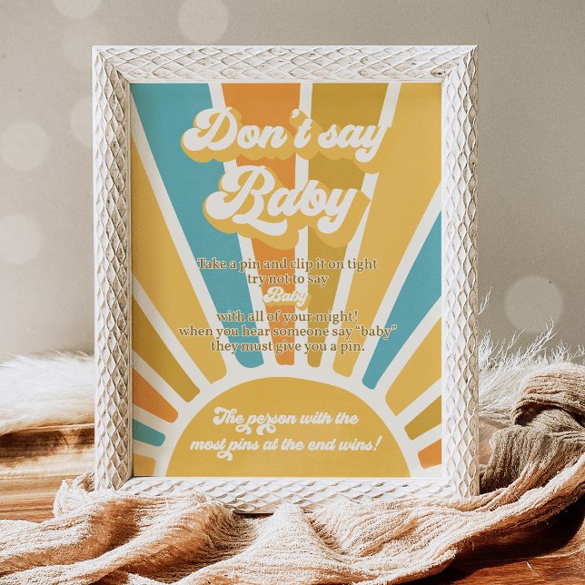 Here Come The Son Sun Baby Shower Don't Say Baby Poster (Creator Uploaded)