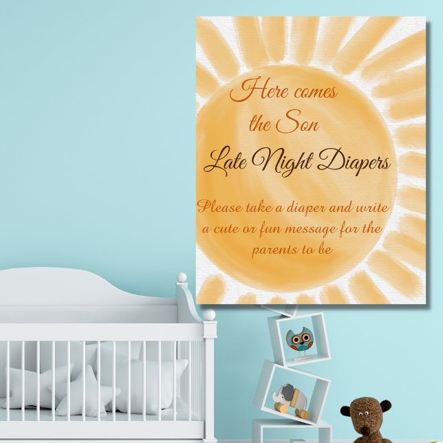 Here Come the Son Sunshine Baby Shower Diaper Game Poster (Creator Uploaded)