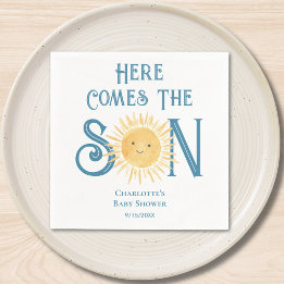 Here Come The Son Sunshine Baby Shower  Napkin