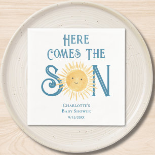 Here Come The Son Sunshine Baby Shower  Napkin
