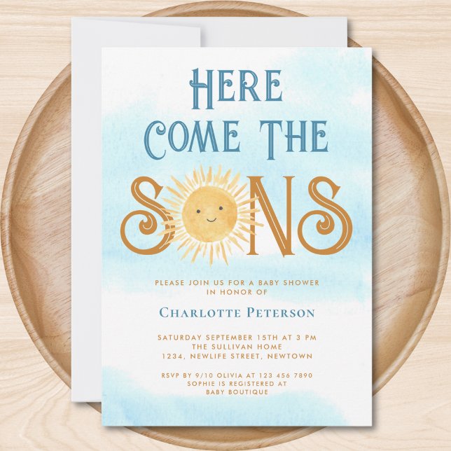 Here Come The Sons Baby Shower  Invitation (Creator Uploaded)