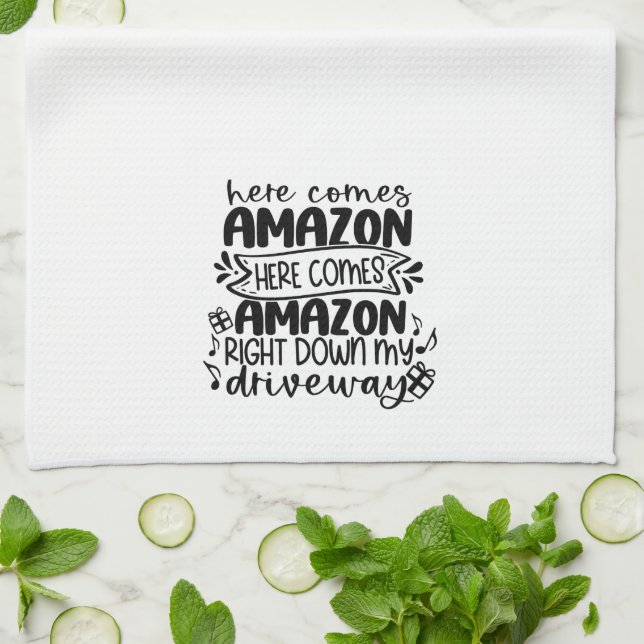 Here Comes Amazon Kitchen Towel (Folded)