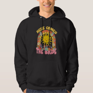 Here Comes Bride Groovy Retro 70s Bachelorette Par Hoodie