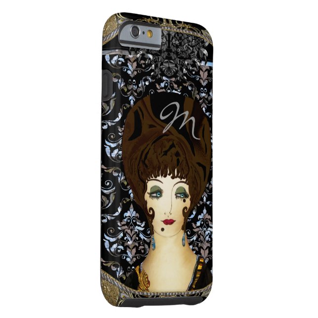 Here Comes Brunette Beauty Monogram Case-Mate iPhone Case (Back/Right)