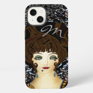 Here Comes Brunette Beauty Monogram iPhone 13 Case