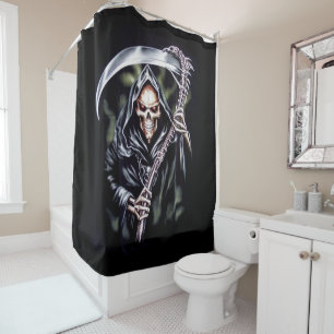 Here Comes Grim Shower Curtain