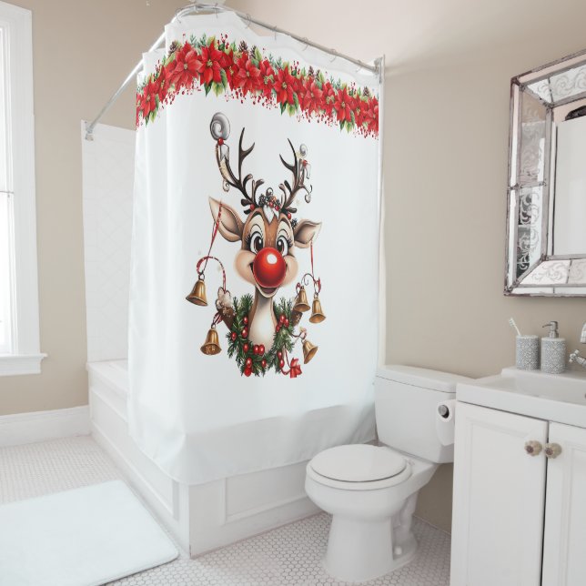 Here Comes Rudolf  Shower Curtain (In Situ)
