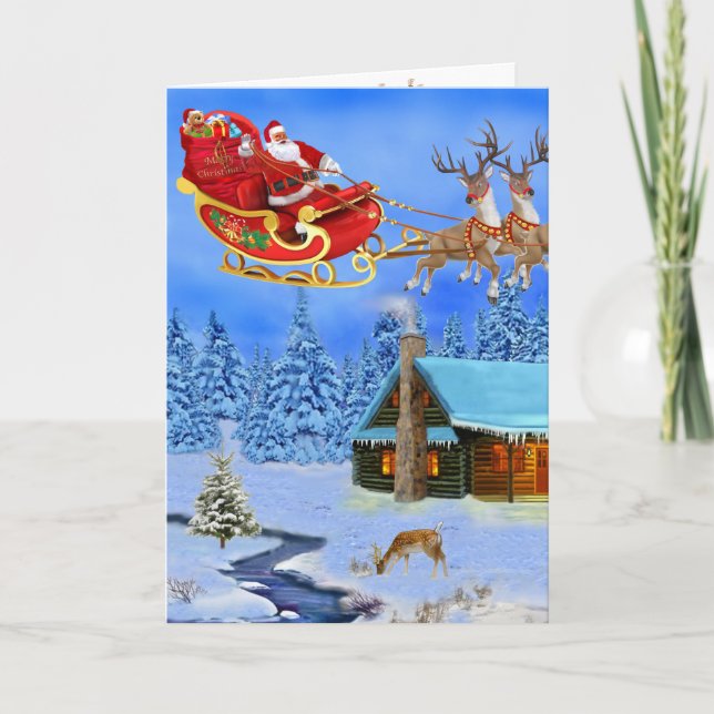 HERE COMES SANTA CLAUS CARD (Front)