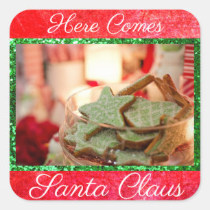 Here Comes Santa Claus Cookies Stickers