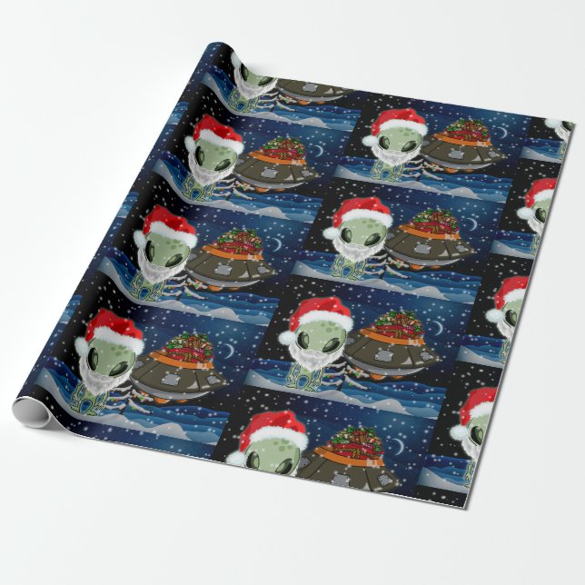 HERE COMES SANTA CLAUS WRAPPING PAPER (Unrolled)