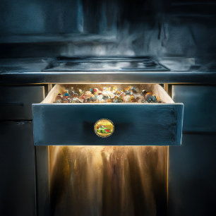 Here comes Santa paws dog Christmas parade truck Ceramic Knob