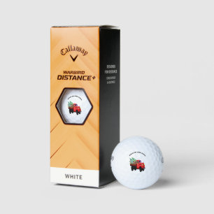 Here comes Santa's Christmas tree farm truck Golf Balls