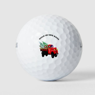 Here comes Santa's Christmas tree farm truck Golf Balls
