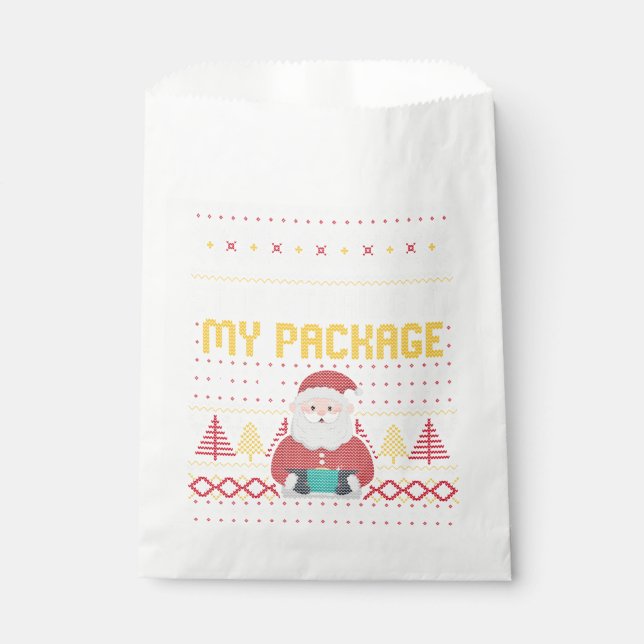 Here Comes Sleigh Right Down My Driveway Red Plaid Favour Bags (Front)