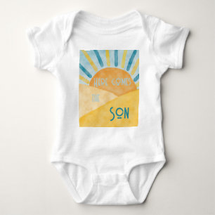 Here Comes Son Sunshine Blue Ray Boy Baby Shower Baby Bodysuit