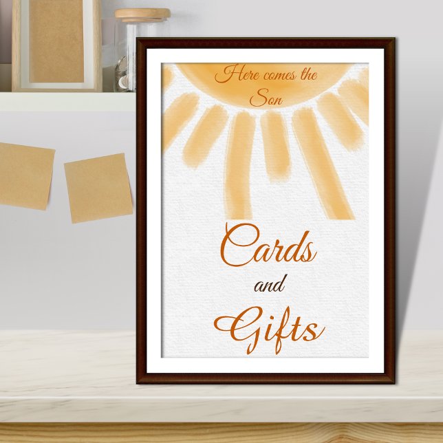 Here Comes Son Yellow Sunshine Baby Shower Favour Poster (Creator Uploaded)