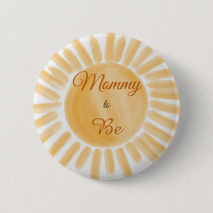 Here Comes Son Yellow Sunshine Baby Shower Mother  6 Cm Round Badge