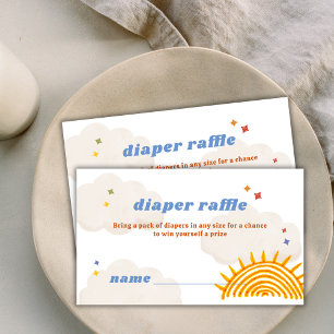 Here Comes Sunshine Diaper Raffle Baby Shower  Enclosure Card