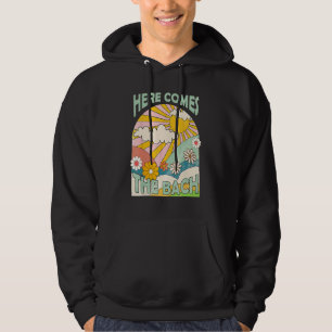 Here Comes The Bach Bridesmaid Groovy Retro 70s Ba Hoodie