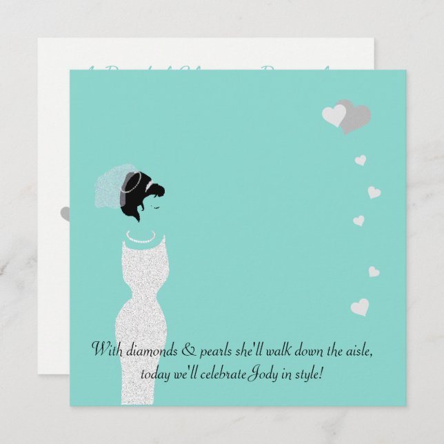 Here Comes The Bridal Celebration Tiara Party Invitation (Front/Back)