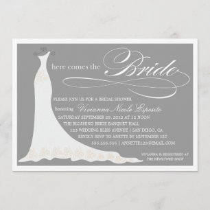 HERE COMES THE BRIDE   BRIDAL SHOWER INVITATION