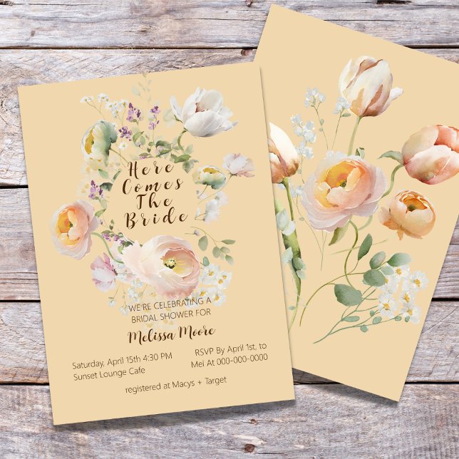 Here Comes The Bride,  Bridal Shower Invitation (Creator Uploaded)