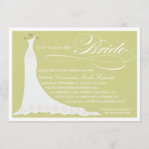 HERE COMES THE BRIDE BRIDAL SHOWER INVITATION