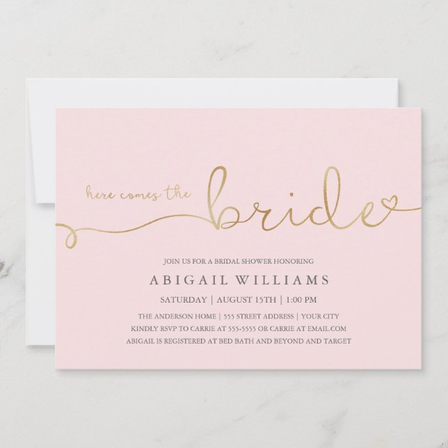 Here comes the bride dk -shower invitation (Front)