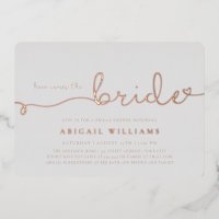 Here Comes the Bride Foil Invitation