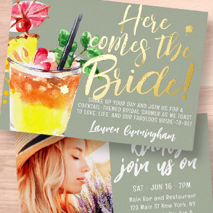 Here Comes the Bride Fun Cocktail Save the Date
