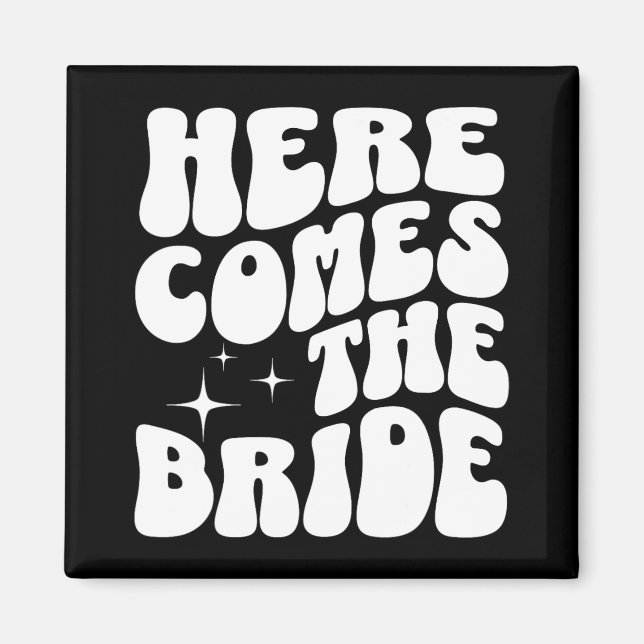 Here Comes The Bride Groovy Bach Retro Bachelorett Magnet (Front)