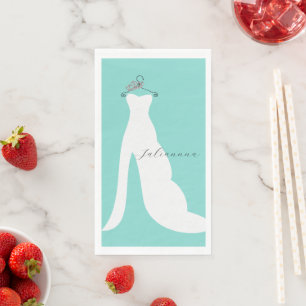 Here Comes The Bride Personalised Shower Party Napkin