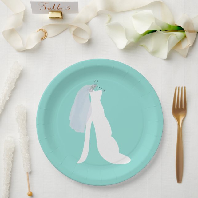 Here Comes The Bride Shower Tiara Party Paper Plate (Wedding)