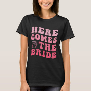 Here Comes The Bride Wedding Ring Bearer Groovy T-Shirt