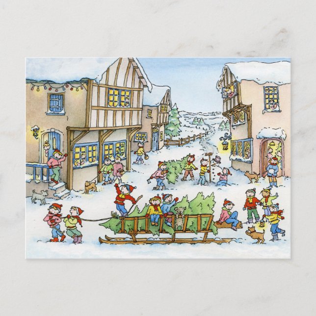 Here Comes the Christmas Tree Postcard (Front)