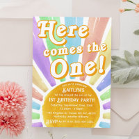 Here Comes The One! Retro Boho Sun 1st Birthday