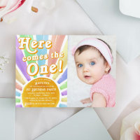 Here Comes The One! Retro Sun 1st Birthday Photo