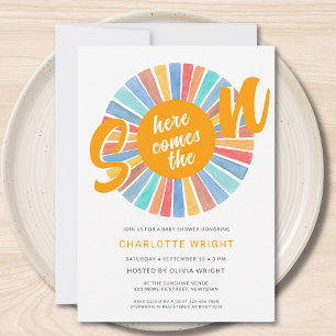 Here Comes The Son Baby Boy Baby Shower Invitation