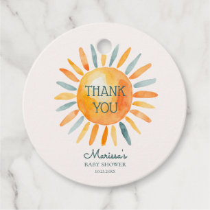 Here Comes the Son Baby Boy Shower Favour Tags