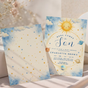Here Comes the Son Baby Boy Shower Invitation
