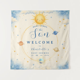 Here Comes the Son Baby Boy Shower Welcome Tapestry