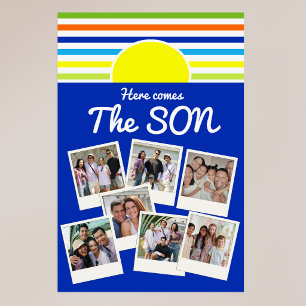 Here Comes the Son Baby Shower Backdrop & Signup  Poster